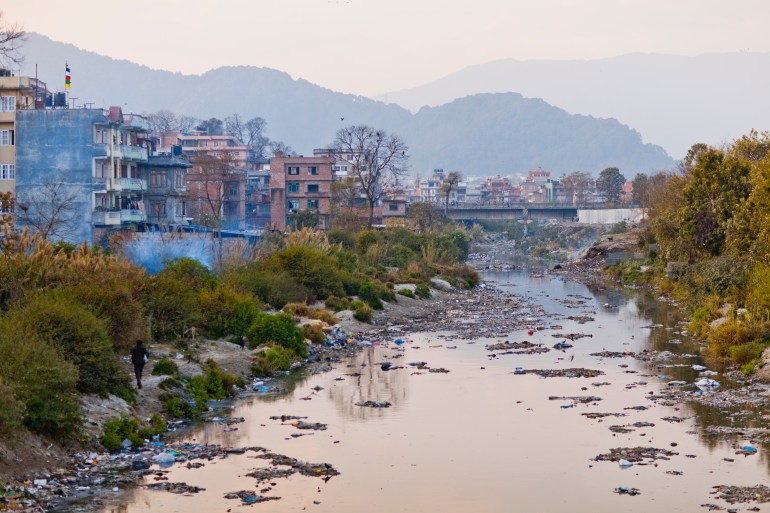 Poluted Bagmati river