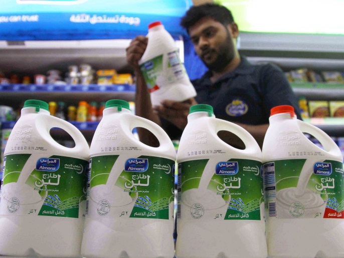 A man looks at a dairy product produced by Almarai at a grocery in Riyadh, Saudi Arabia June 2, 2016. REUTERS/Faisal Al Nasser