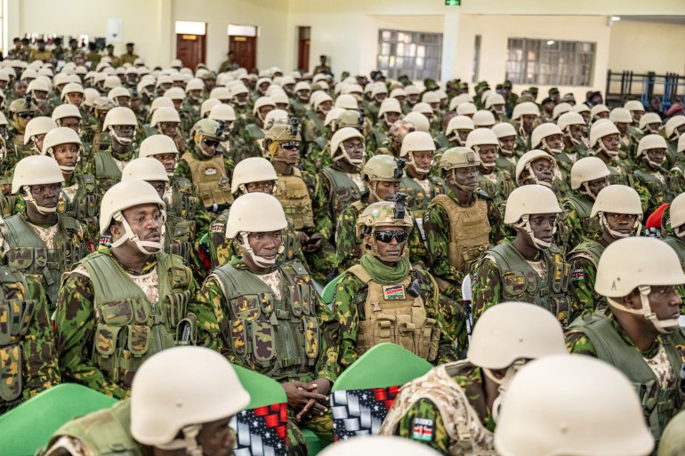 Pre-departure briefing for the first contingent of police officers to deploy to Haiti, at Embakasi, Nairobi Kenyan police officers attend a pre-departure briefing for the first contingent of police officers to deploy to Haiti, at Embakasi, Nairobi, Kenya, in this handout photo released June 24, 2024 "William Samoei Ruto" via X/Handout via REUTERS THIS IMAGE HAS BEEN SUPPLIED BY A THIRD PARTY. NO RESALES. NO ARCHIVES. MANDATORY CREDIT DATE 25/06/2024 SIZE 2738 x 1825 Country KENYA SOURCE REUTERS/"William Samoei Ruto" via X