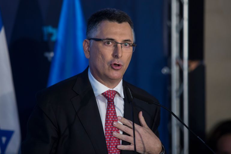 OR YEHUDA, ISRAEL - DECEMBER 16: Gideon Sa'ar, Likud Party member speaks at a campaign rally on December 16, 2019 in Or Yehuda, Israel. Sa'ar challenges Prime Minister Benjamin Netanyahu for the Likud leadership primary that will be hold on December 26 a head of the third Israeli elections. (Photo by Amir Levy/Getty Images)