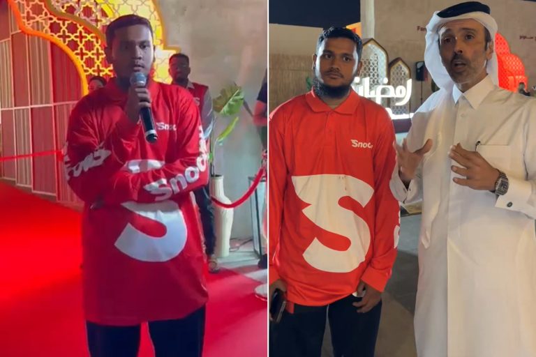 لا يتحدث العربية وأتقن القرآن.. رحلة عمرة مكافأة لعامل توصيل بنغالي في قطر