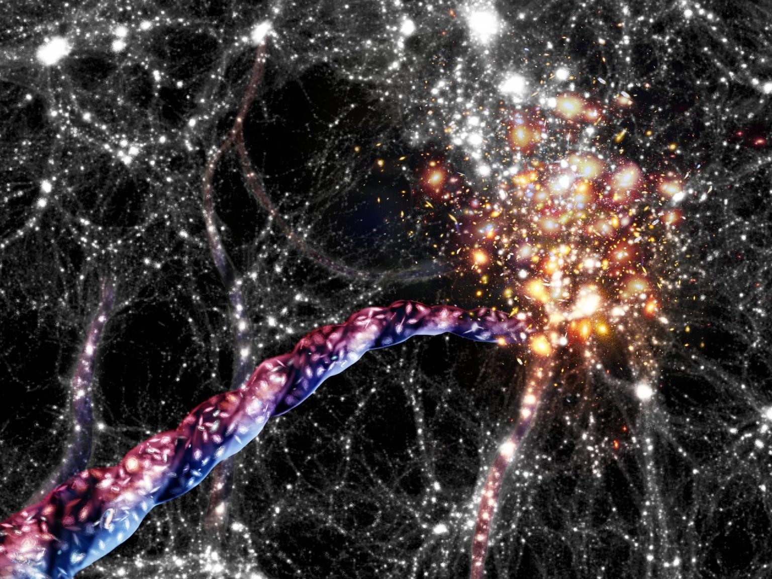 خيط كوني دوّار يحطم الأرقام.. علماء يرصدون أكبر بنية مغزلية في الكون