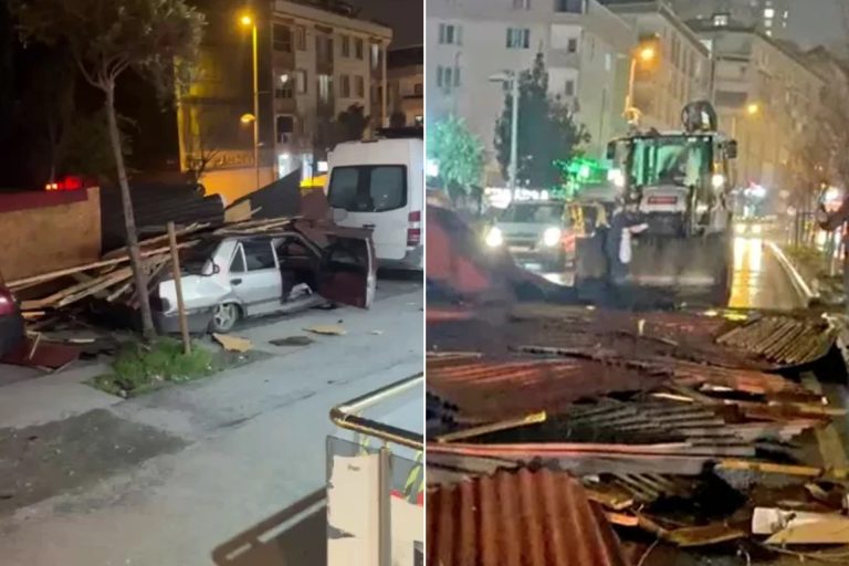 عاصفة عنيفة تربك أحياء إسطنبول وتخلف أضرارا مادية